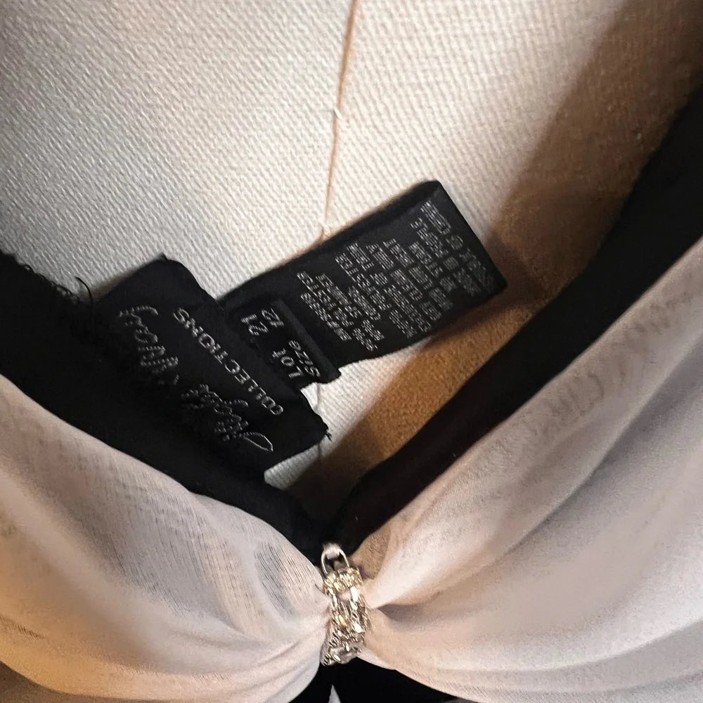 Vintage Night Way Collections Evening Formal  Gown Size 12 Tags NOS Black White - Picture 10 of 11